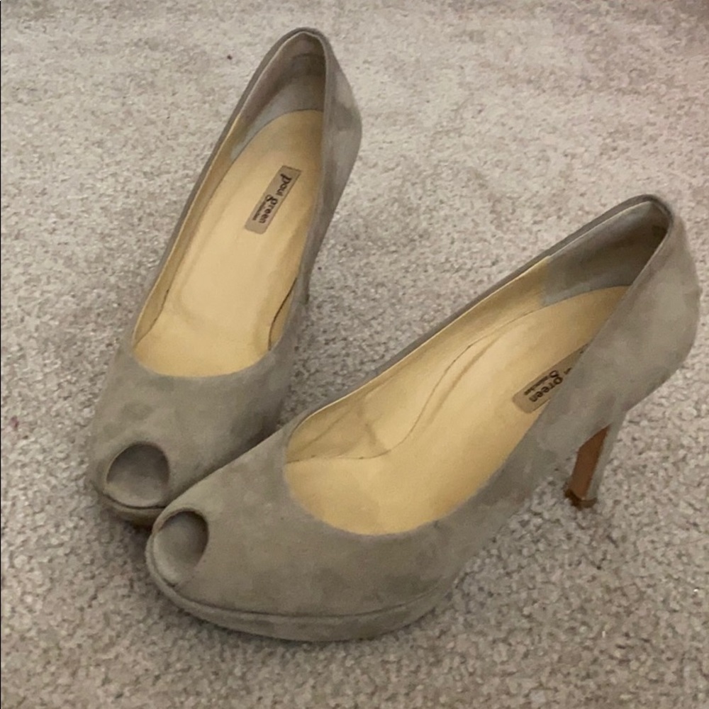 PAUL GREEN Open Toe Grey Pumps